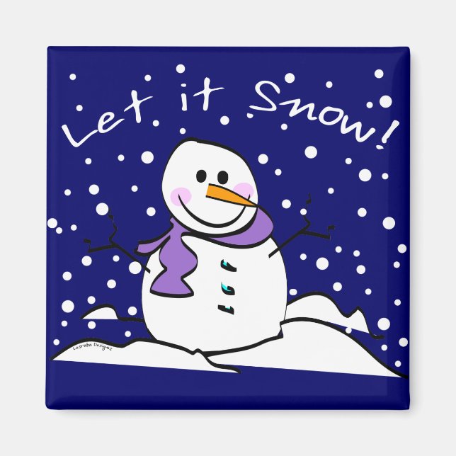 Snowman Let it Snow Magnet (Vorne)