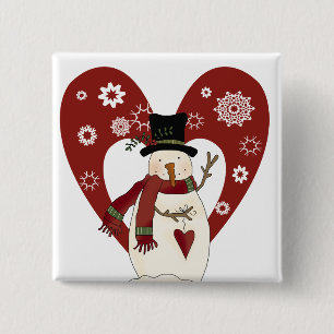 Snowman Lieben Schnee T - Shirt und Geschenke Button