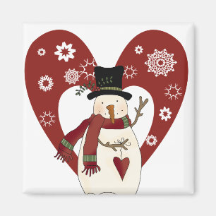 Snowman Lieben Schnee T - Shirt und Geschenke Magnet