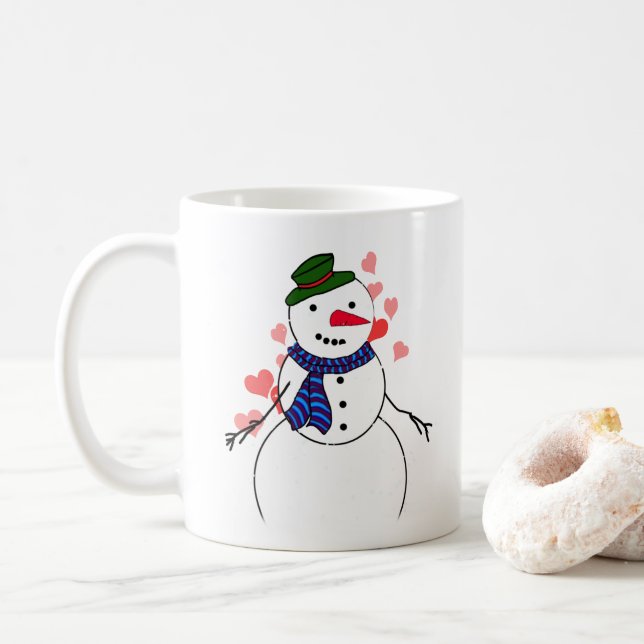 Snowman Little Boy In Love Kaffeetasse (Mit Donut)