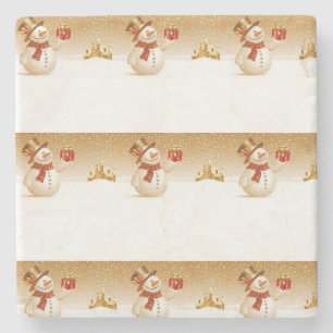 Snowman Marble Stone Untersetzer Weihnachten
