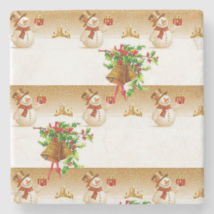 Snowman Marble Stone Untersetzer Weihnachten