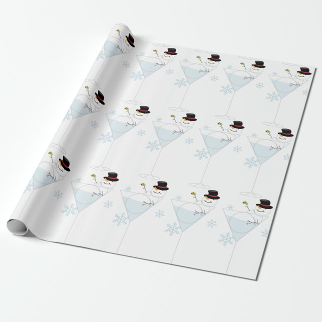 Snowman Martini Geschenkpapier (Ungerollt)