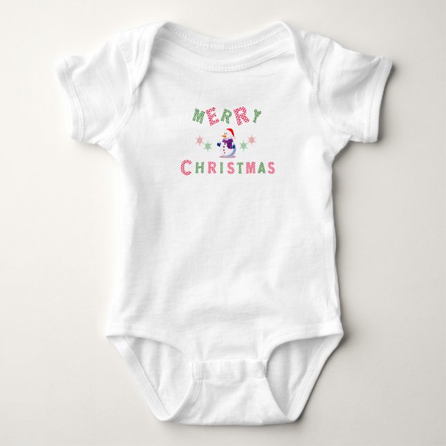 Snowman MerChristmas Baby Strampler (Vorderseite)