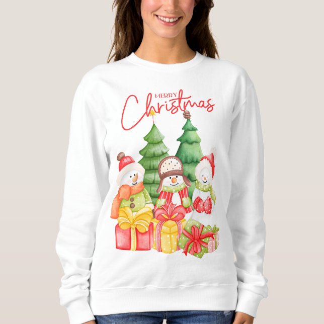 Snowman MerChristmas Sweatshirt (Vorderseite)
