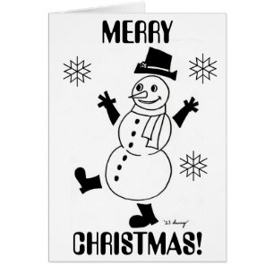 Snowman "MERRY CHRISTMAS" & Happy New Year Card