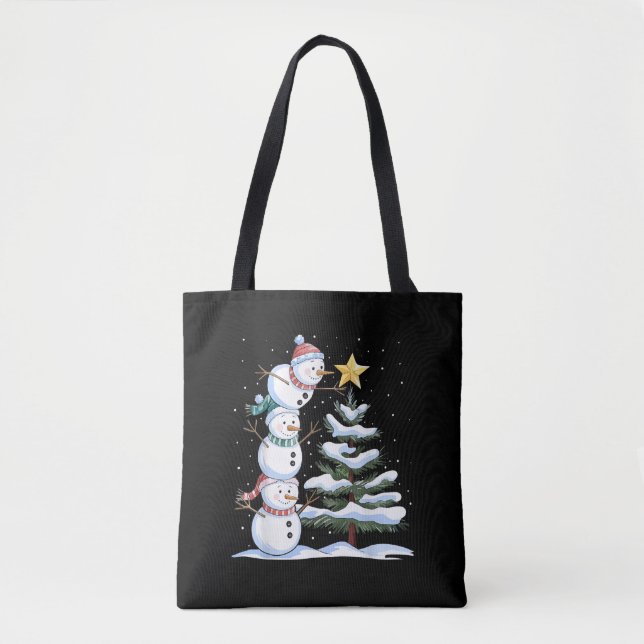 Snowman Merry Christmas Santa Claus Tree Snow Fami (Vorderseite)