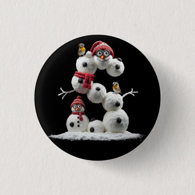 Snowman-Minion in der Form S Button (Vorderseite)