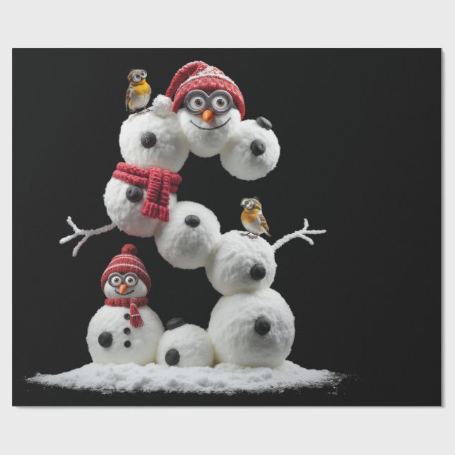 Snowman-Minion in der Form S Geschenkpapier (Flach)