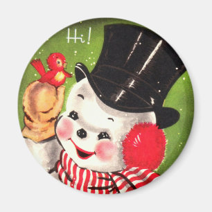 Snowman mit Bird Magnet