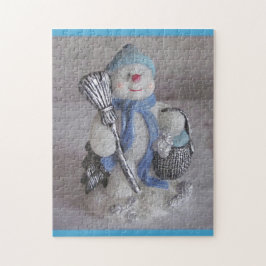 Snowman mit Broom Puzzle