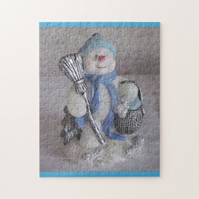 Snowman mit Broom Puzzle (Vertikal)
