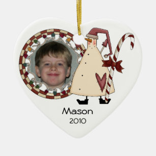Snowman mit Candy Cane Foto Ornament