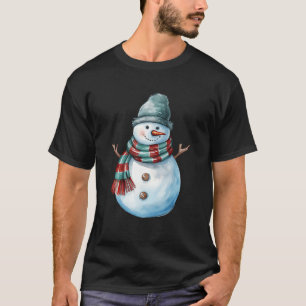 Snowman mit Carrot Nose Scarf Winterweihnachtsfest T-Shirt
