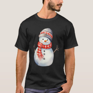 Snowman mit Carrot Nose Scarf Winterweihnachtsfest T-Shirt