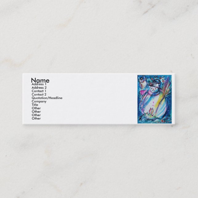 SNOWMAN MIT EIGENTUM MINI VISITENKARTE (Vorderseite)