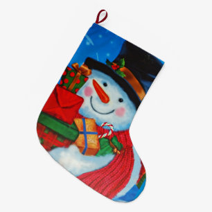 Snowman mit Geschenken Großer Weihnachtsstrumpf