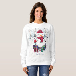 Snowman mit Geschenken in Aquarellfarbe Sweatshirt