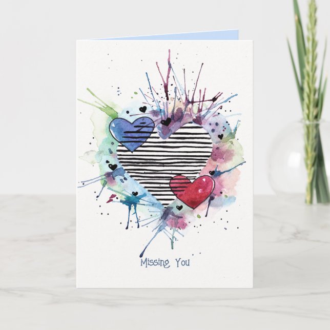 Snowman mit Geschenken in Aquarellkarte Karte (Vorderseite)