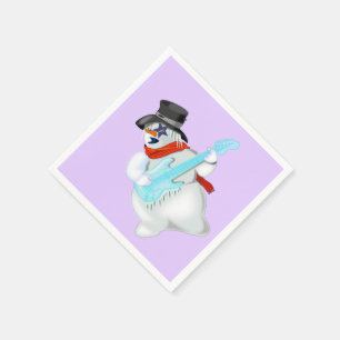 Snowman mit Gitarre Funny Christmas Napkins Serviette