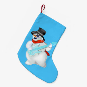 Snowman mit Gitarre Funny Weihnachtsweihnachtsmann Kleiner Weihnachtsstrumpf