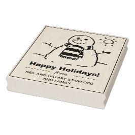 Snowman mit Happy Holidays Message! Briefmarke Gummistempel