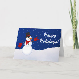 Snowman mit I Liebe You ASL Handshape Weihnachtska Feiertagskarte