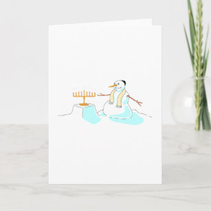Snowman mit Menorah Feiertagskarte