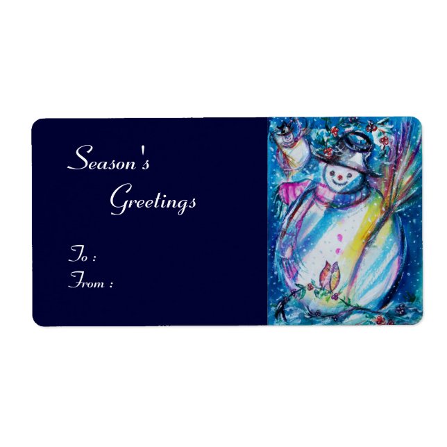 SNOWMAN MIT OWL , weiß blau rot (Vorne)