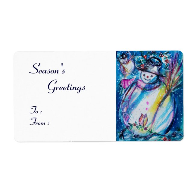 SNOWMAN MIT OWL , weiß blau rot (Vorne)