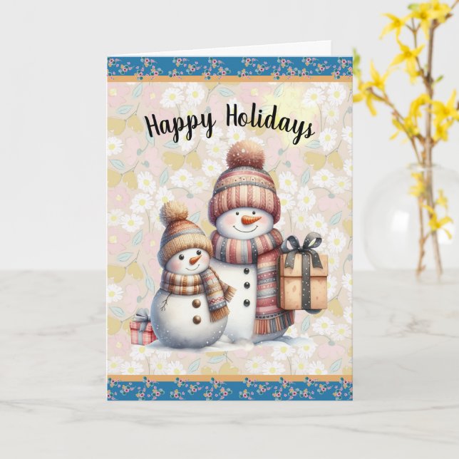 Snowman mit Packages Karte (Gelbe Blume)