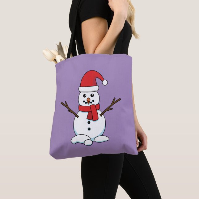 Snowman mit Red Bonnet und Scarf (Von Nahem)