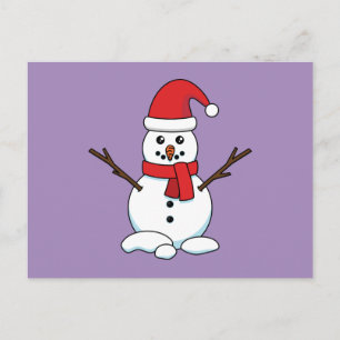 Snowman mit Red Bonnet und Scarf Feiertagspostkarte