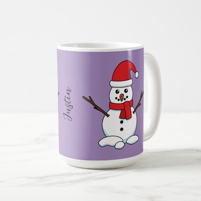 Snowman mit Red Bonnet und Scarf Kaffeetasse (VorderseiteRechts)