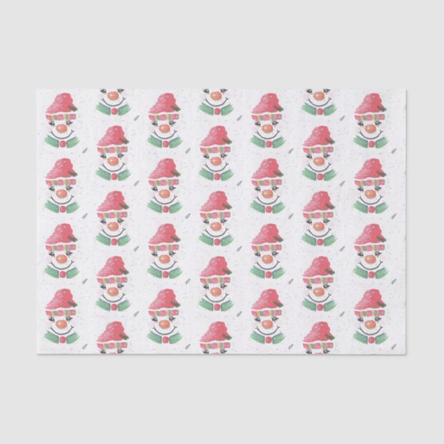 Snowman mit Red Cap Seidenpapier (Vorderseite)