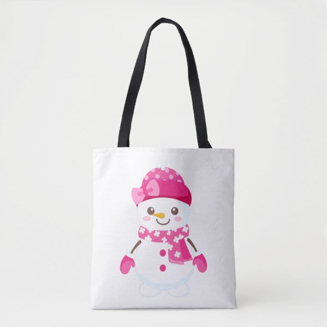 Snowman mit rosa Hut und Scarf (Vorderseite)