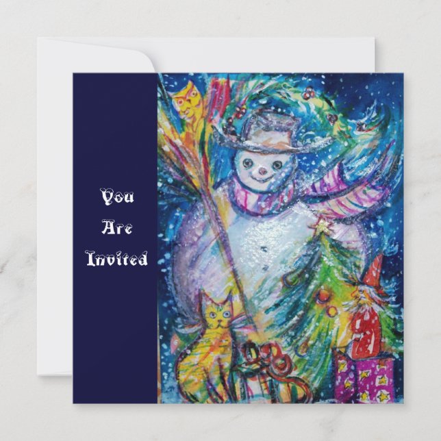 SNOWMAN MIT SPIELZEUGEN, Weihnachts-Party Einladung (Vorderseite)