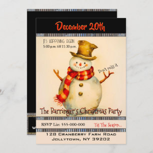 Snowman mit Top Hat Christmas Party Einladung