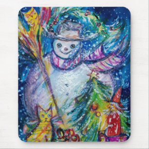 SNOWMAN MIT TOYS, weiß, gelb Mousepad