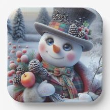 Snowman mit Winter Bouquet, Weihnachten, Autor Na