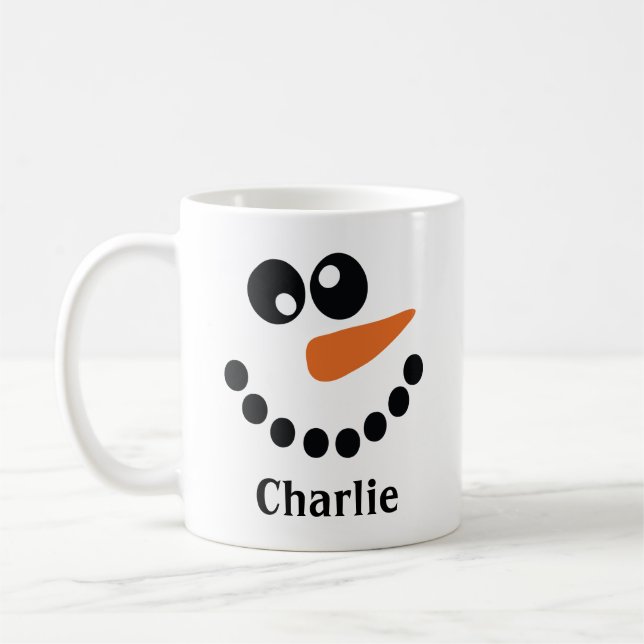 Snowman Monogrammed Kaffeetasse (Links)
