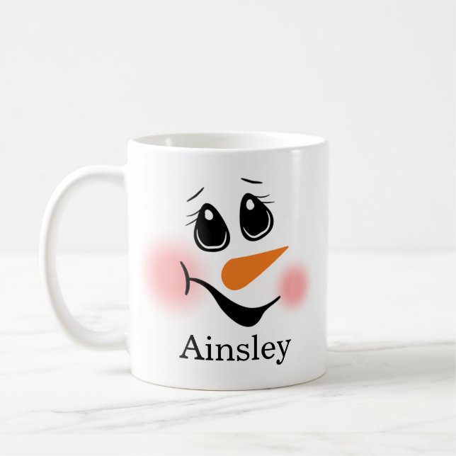 Snowman Monogrammed Kaffeetasse (Links)