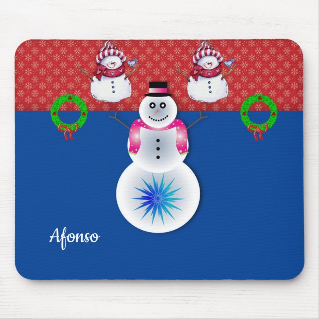 Snowman Mouse Pad Mousepad (Vorne)