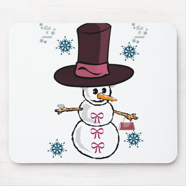 Snowman Mouse Pad Mousepad (Vorne)
