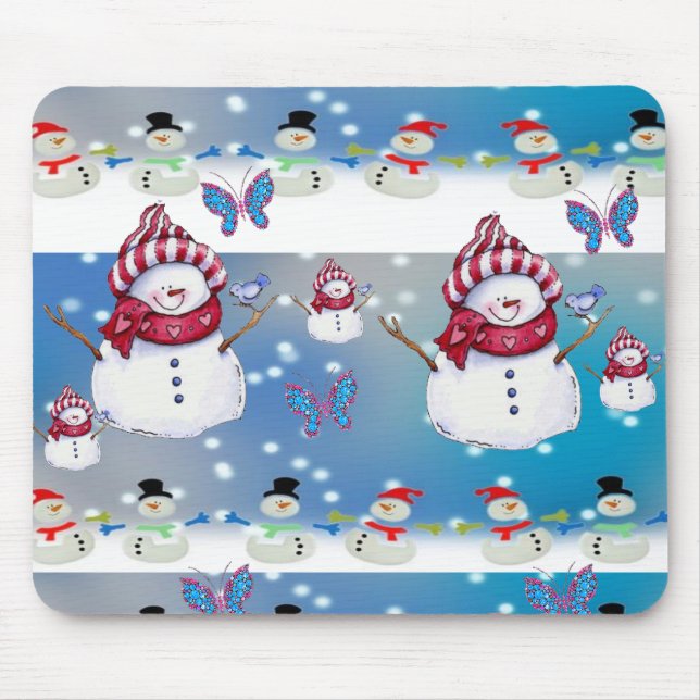 Snowman Mouse Pad Mousepad (Vorne)