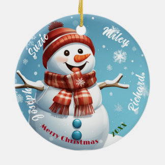 Snowman Name Ornament, Personalisierte Weihnachten Keramik Ornament