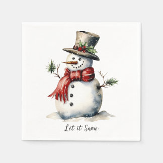 Snowman Napkin Editable Serviette