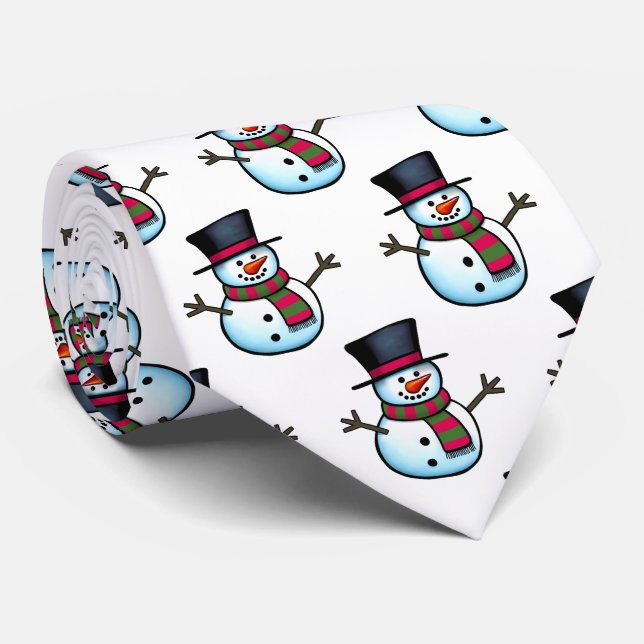Snowman Neck Tie Krawatte (Gerollt)