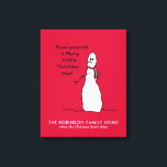 Snowman Niedlich Frohe Weihnachten Personalisierte Leinwanddruck<br><div class="desc">Frohe kleine Weihnachtswünsche vom schneebedeckten Schneemann. Personalisieren Sie diese Leinwand für Ihre eigene Familie oder Ihr Unternehmen.</div>