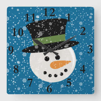 SNOWMAN-NIEDLICHE GESICHTS-UHR QUADRATISCHE WANDUHR
